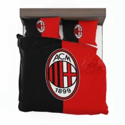 AC Milan Black and Red Football Club Logo Bedding Set 1