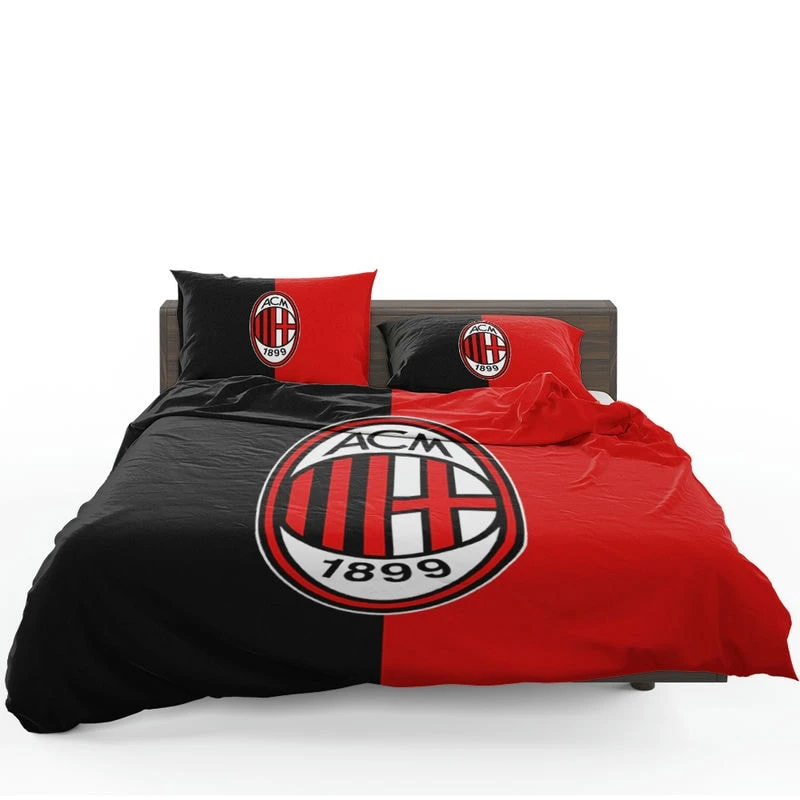 AC Milan Black and Red Football Club Logo Bedding Set