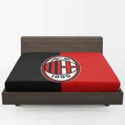 AC Milan Black and Red Football Club Logo Fitted Sheet 1