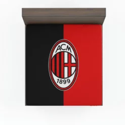 AC Milan Black and Red Football Club Logo Fitted Sheet
