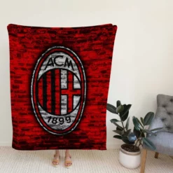 AC Milan Brick Design Football Club Logo Fleece Blanket