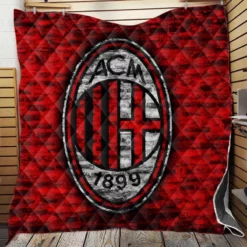 AC Milan Brick Design Football Club Logo Quilt Blanket