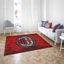 AC Milan Brick Design Football Club Logo Rug 2