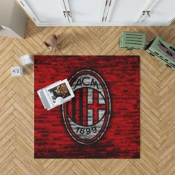 AC Milan Brick Design Football Club Logo Rug