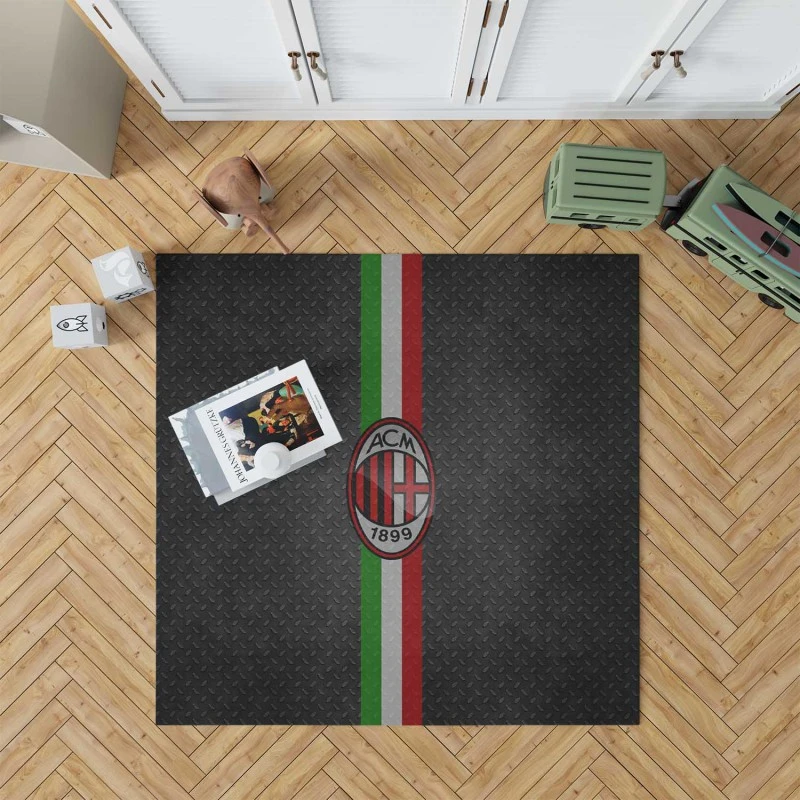 AC Milan Champions League Soccer Team Rug