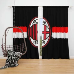 AC Milan Classic Football Club in Italy Window Curtain