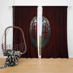 AC Milan Energetic Football Club Window Curtain