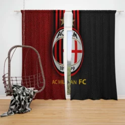 AC Milan Football Club Logo Window Curtain