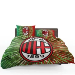 AC Milan Green and Red Football Club Logo Bedding Set