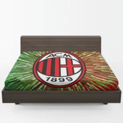 AC Milan Green and Red Football Club Logo Fitted Sheet 1