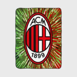 AC Milan Green and Red Football Club Logo Fleece Blanket 1