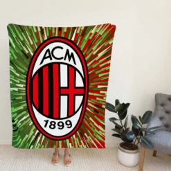 AC Milan Green and Red Football Club Logo Fleece Blanket