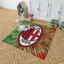 AC Milan Green and Red Football Club Logo Rug 1