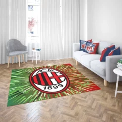 AC Milan Green and Red Football Club Logo Rug 2