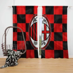 AC Milan Popular football Club in Italy Window Curtain