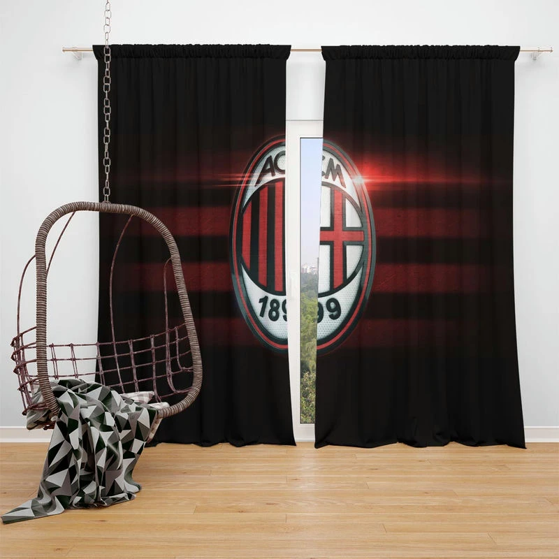 AC Milan Professional Football Team Window Curtain