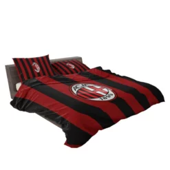 AC Milan Striped Design Football Logo Bedding Set 2
