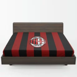 AC Milan Striped Design Football Logo Fitted Sheet 1