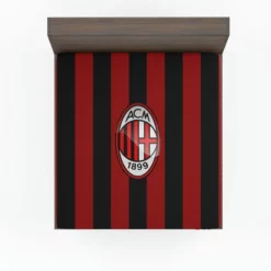 AC Milan Striped Design Football Logo Fitted Sheet