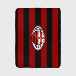 AC Milan Striped Design Football Logo Fleece Blanket 1