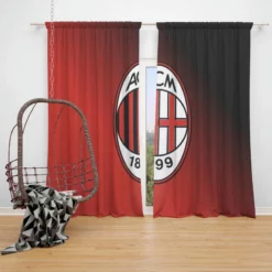 AC Milan Top Fan Following Football Club Window Curtain