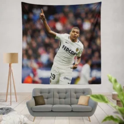 AS Monaco Football Player Kylian Mbappe Tapestry