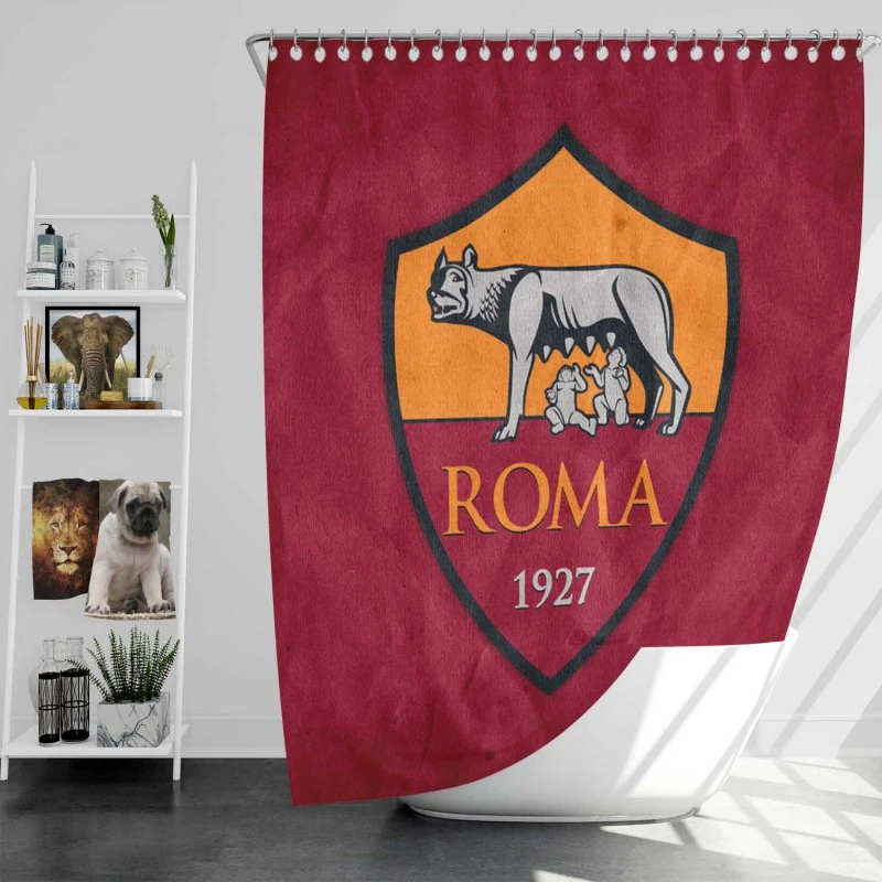 AS Roma Copa Italia Football Soccer Club Shower Curtain