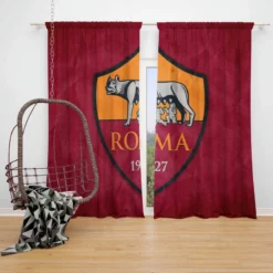 AS Roma Copa Italia Football Soccer Club Window Curtain
