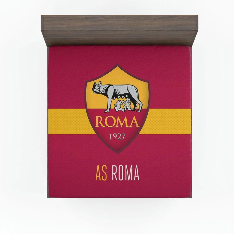 AS Roma Football Club Logo in Italy Fitted Sheet