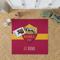 AS Roma Football Club Logo in Italy Rug
