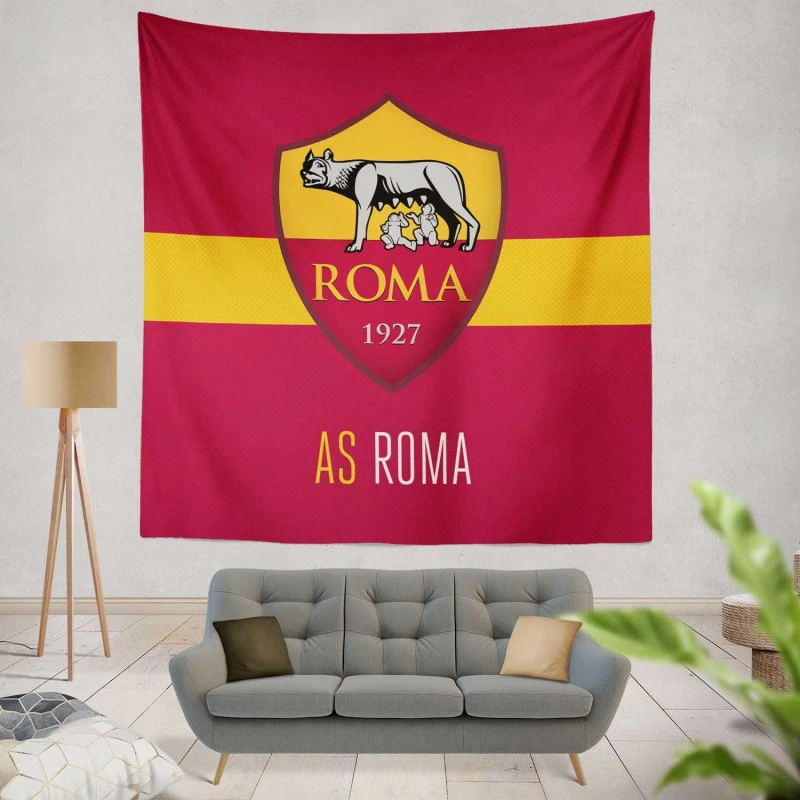 AS Roma Football Club Logo in Italy Tapestry