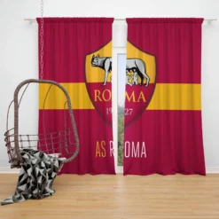 AS Roma Football Club Logo in Italy Window Curtain