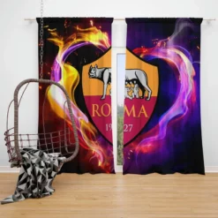 AS Roma Professional Football Soccer Team Window Curtain