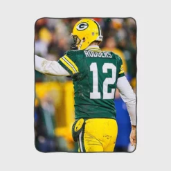 Aaron Rodgers Energetic NFL Player Fleece Blanket 1