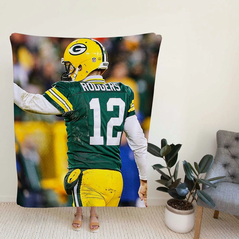 Aaron Rodgers Energetic NFL Player Fleece Blanket