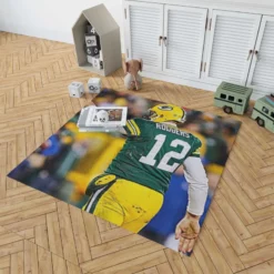 Aaron Rodgers Energetic NFL Player Rug 1