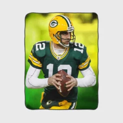 Aaron Rodgers Excellent Quarterback NFL Player Fleece Blanket 1