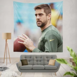 Aaron Rodgers Professional American Football Player Tapestry