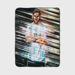 Active Football Player Lionel Messi Fleece Blanket 1