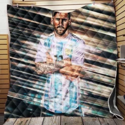 Active Football Player Lionel Messi Quilt Blanket