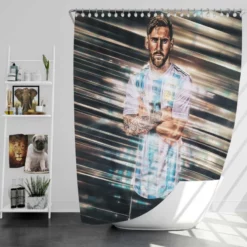 Active Football Player Lionel Messi Shower Curtain