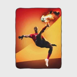 Active Football Player Paul Pogba Fleece Blanket 1