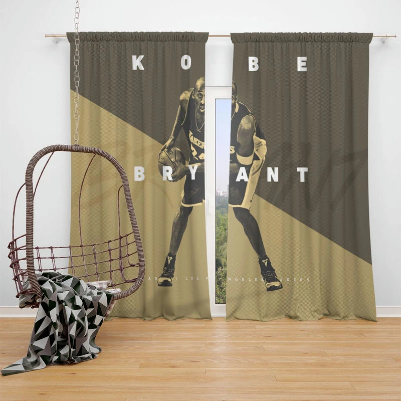 Active NBA Basketball Player Kobe Bryant Window Curtain