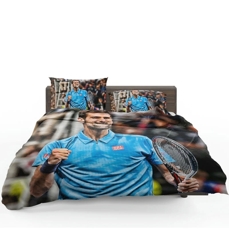 Active Serbian Tennis Player Novak Djokovic Bedding Set