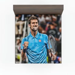 Active Serbian Tennis Player Novak Djokovic Fitted Sheet