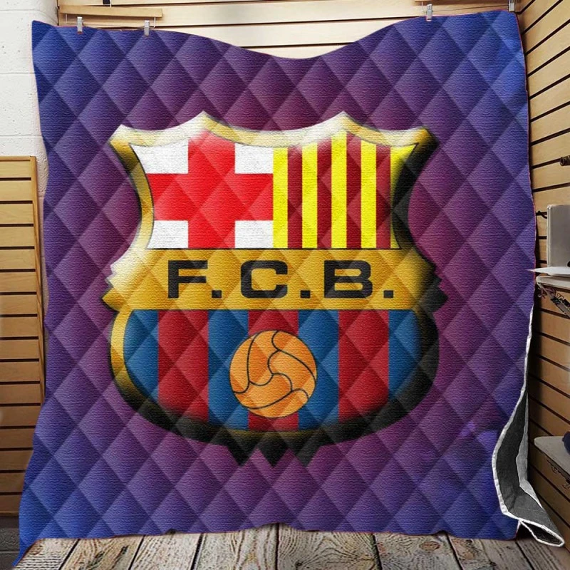 Active Soccer Club FC Barcelona Quilt Blanket