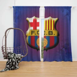 Active Soccer Club FC Barcelona Window Curtain