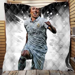 Active Soccer Player Luka Modric  Real Madrid Quilt Blanket