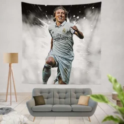 Active Soccer Player Luka Modric  Real Madrid Tapestry