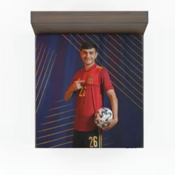 Active Spanish Football Player Pedri Fitted Sheet